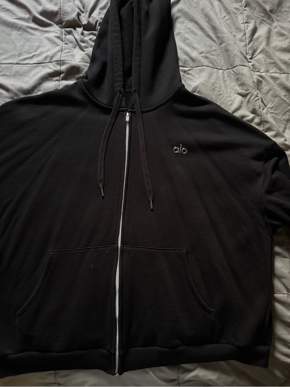 ALO Yoga Black Men's Full-Zip Hoodie Sweater